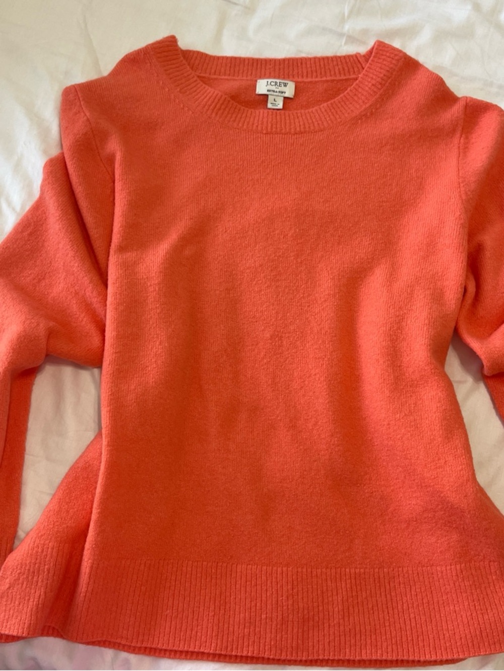 J. Crew Coral-Orange Crewneck Sweater